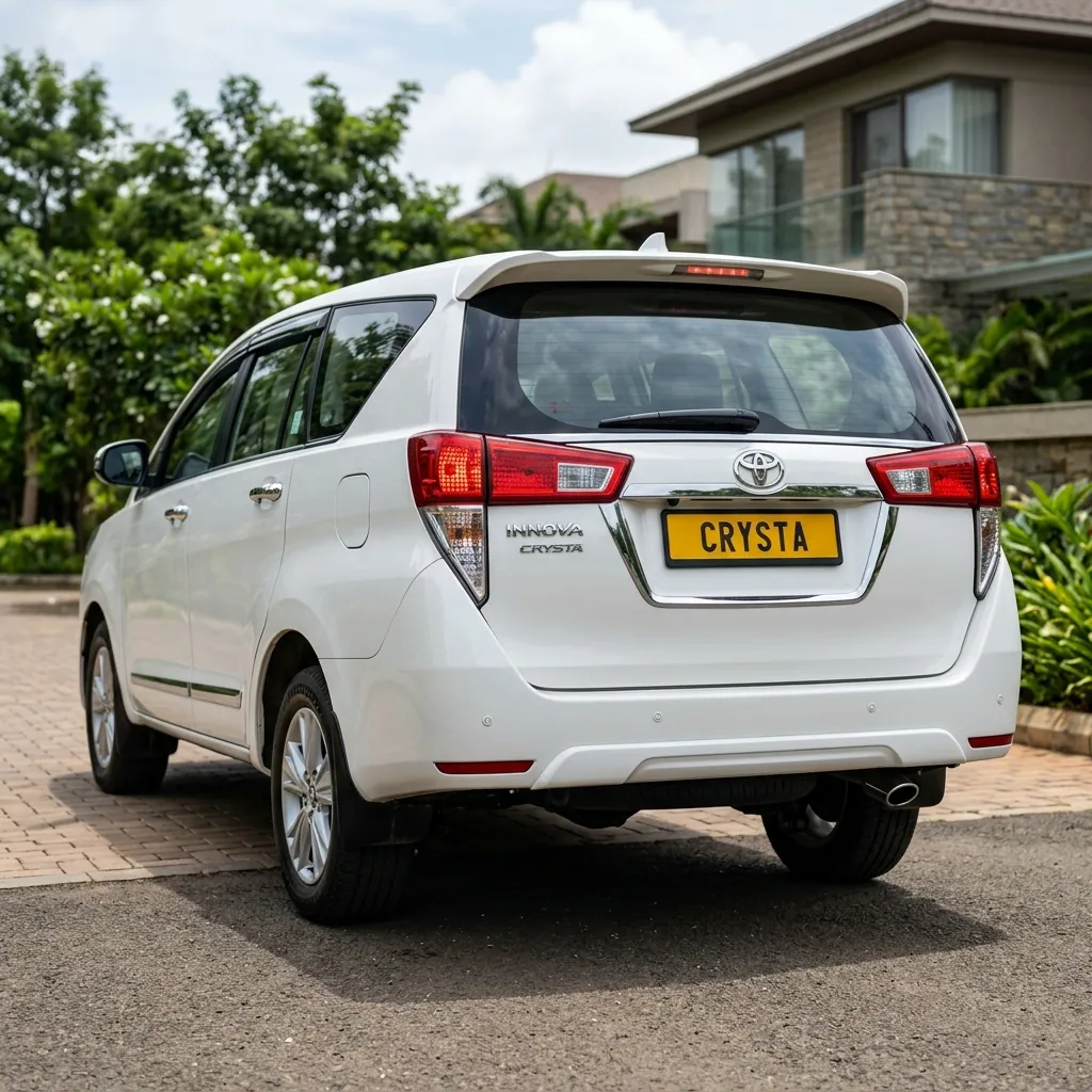 Toyota Innova Crysta Rear View view - available for hire in Madurai