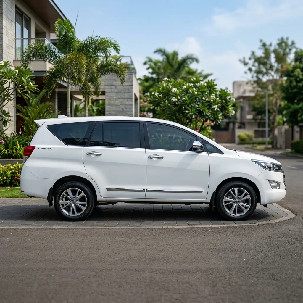 Toyota Innova Crysta Side Profile view - available for hire in Madurai
