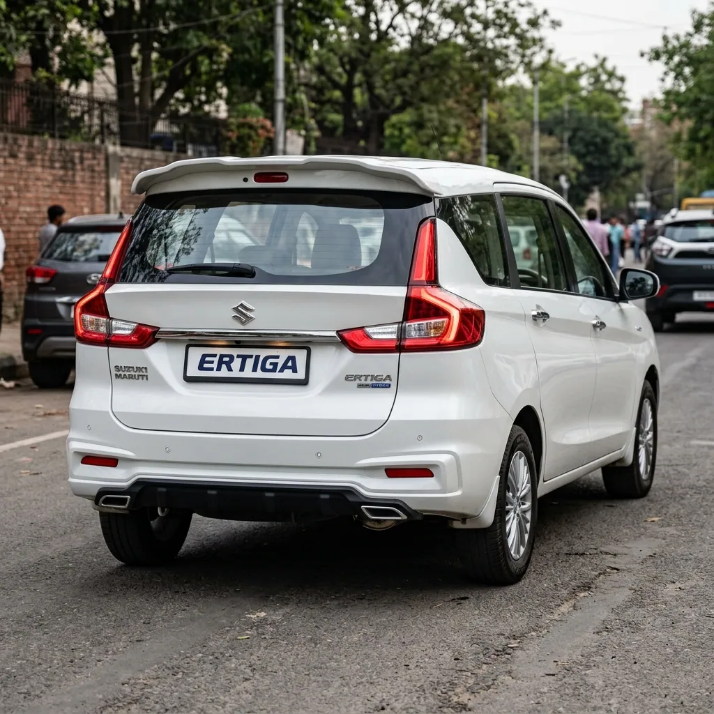 Maruti Suzuki Ertiga Rear Tailgate view - available for hire in Madurai