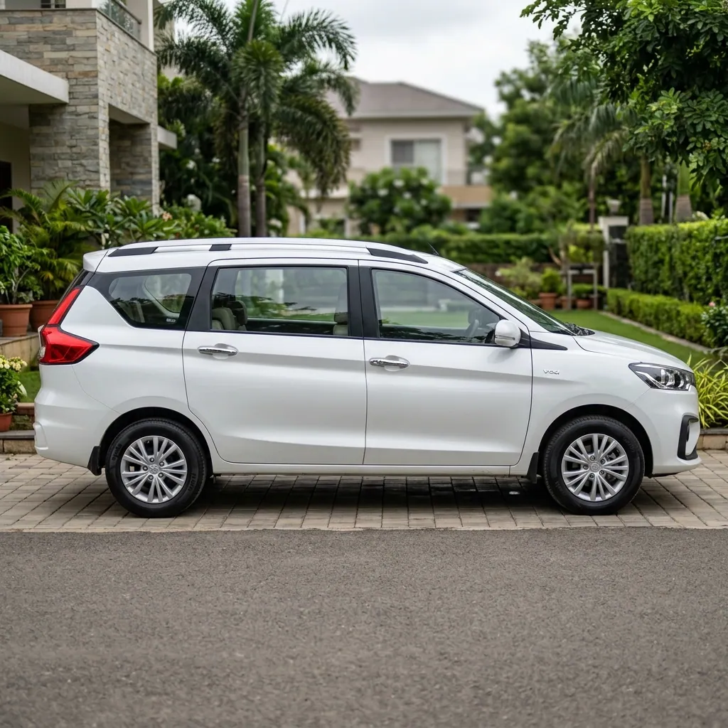 Maruti Suzuki Ertiga Side Exterior view - available for hire in Madurai