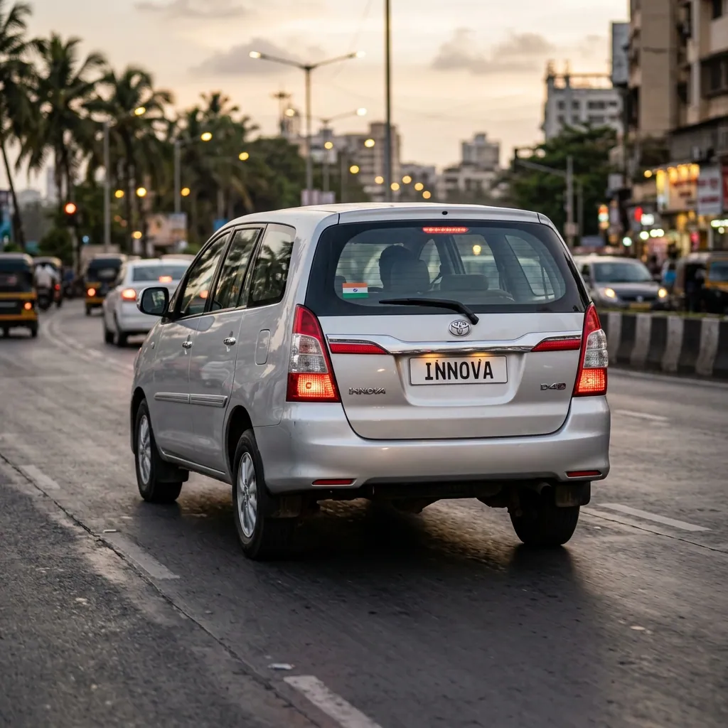 Toyota Innova Rear View view - available for hire in Madurai