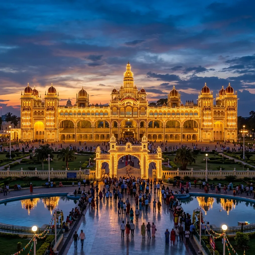 Mysuru Sightseeing Tour Package — Grand Mysore Palace illumination